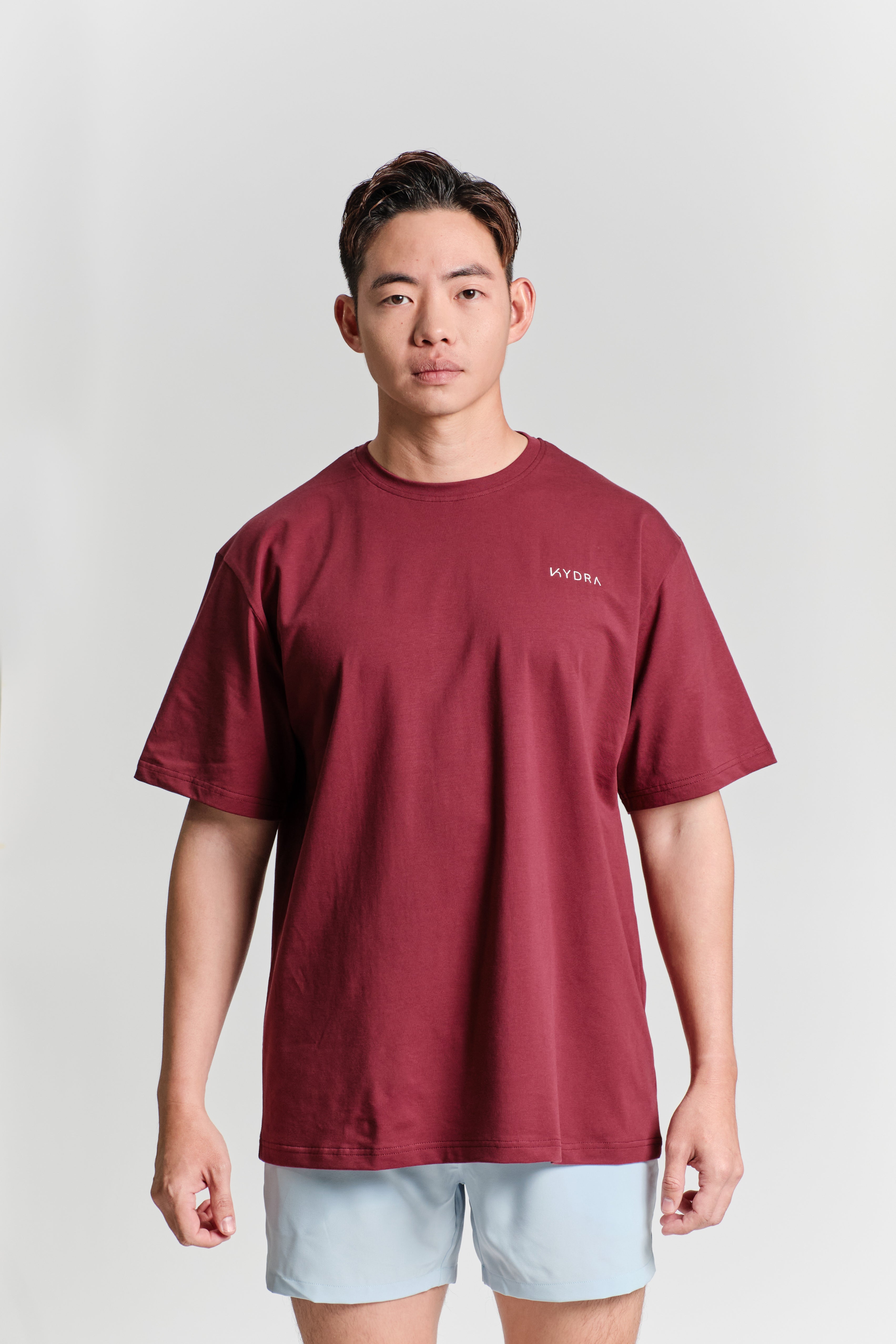 Arden Oversized Tee - KYDRA #color_Maroon