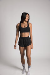 Kara Bolt Shorts - Luna Bra - KYDRA #color_Black