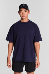 KYDRA Oversized Grit Tee in Navy #color_Navy