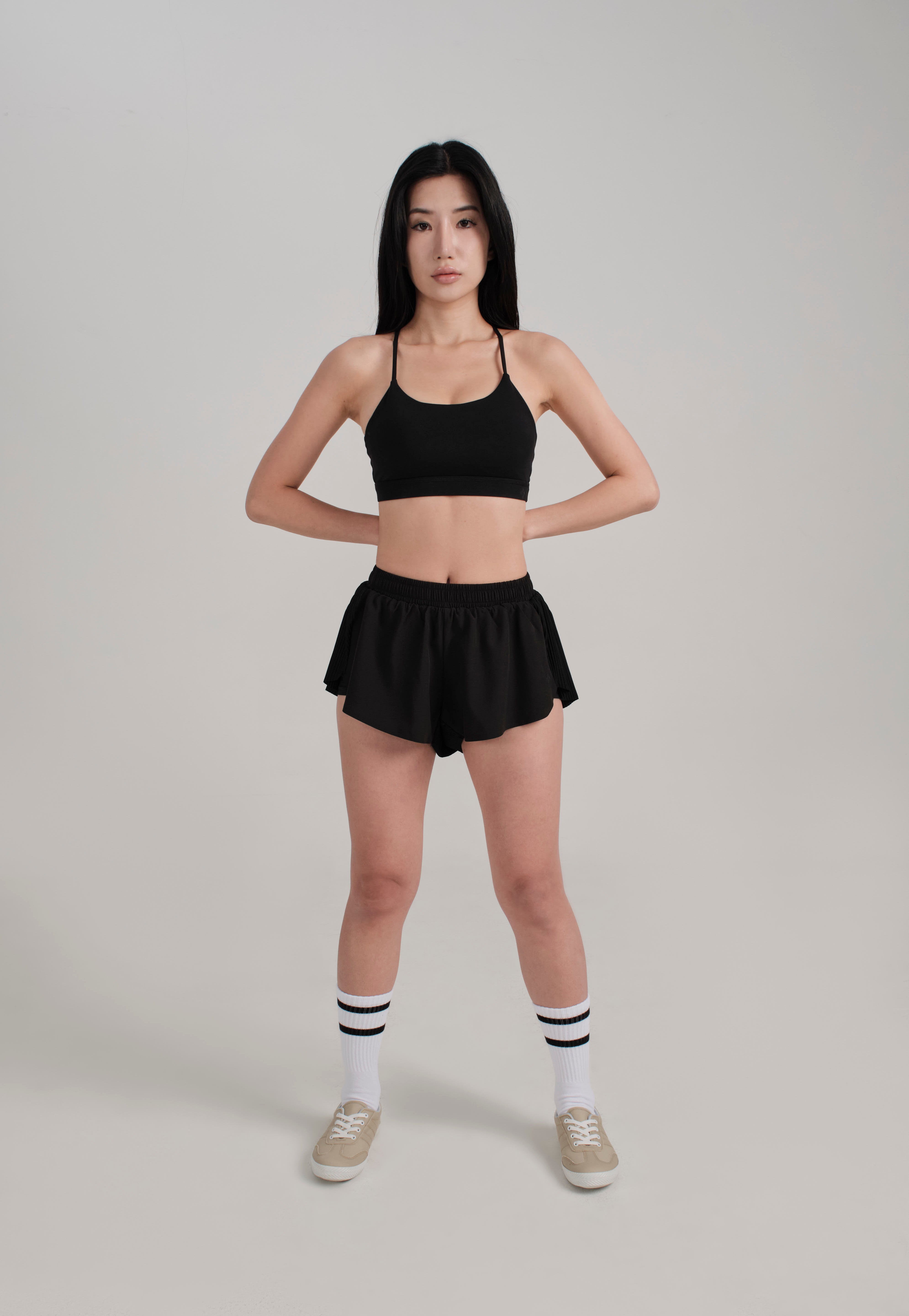 Pleated Shorts - KYDRA #color_Black