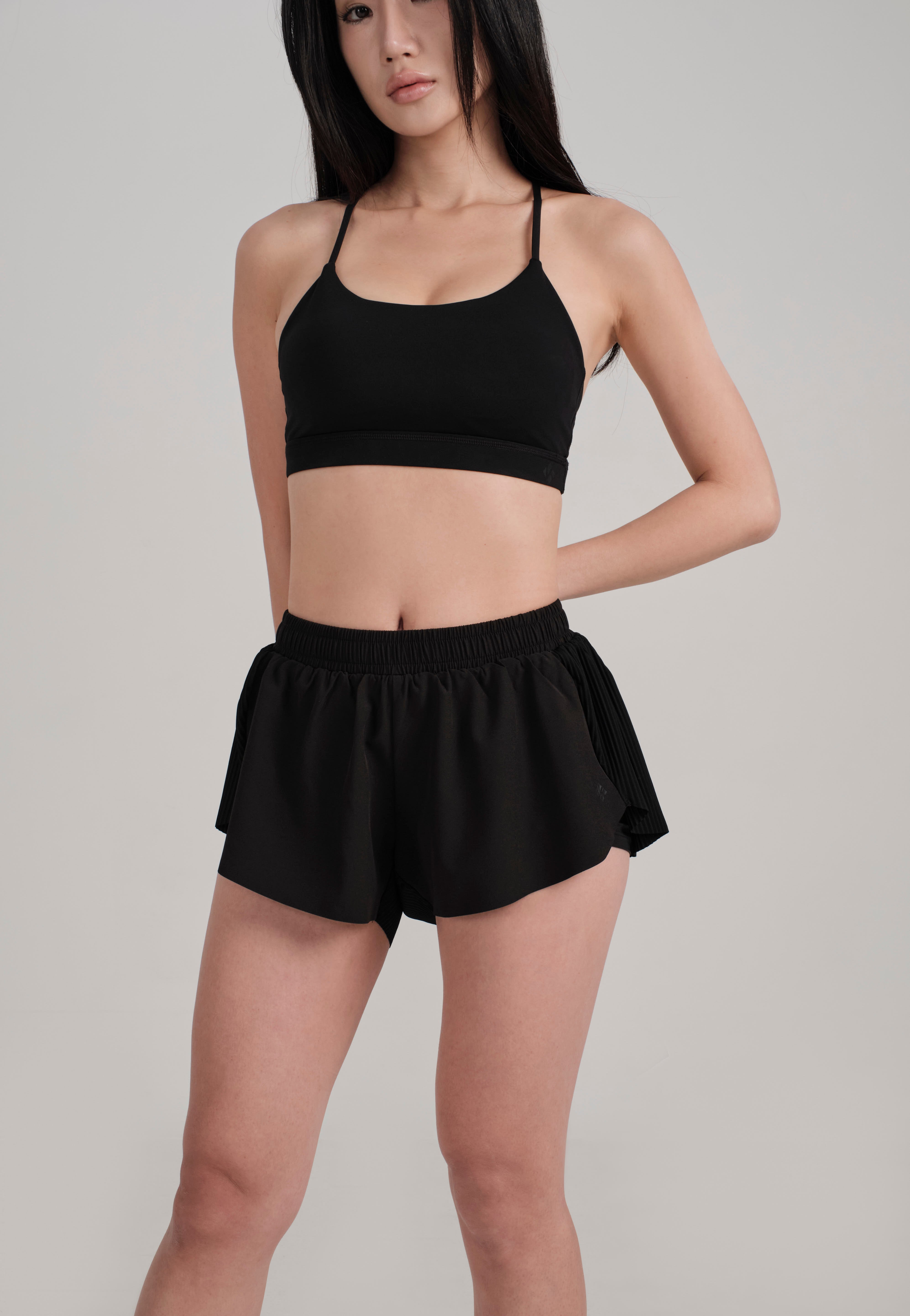 Pleated Shorts - KYDRA #color_Black