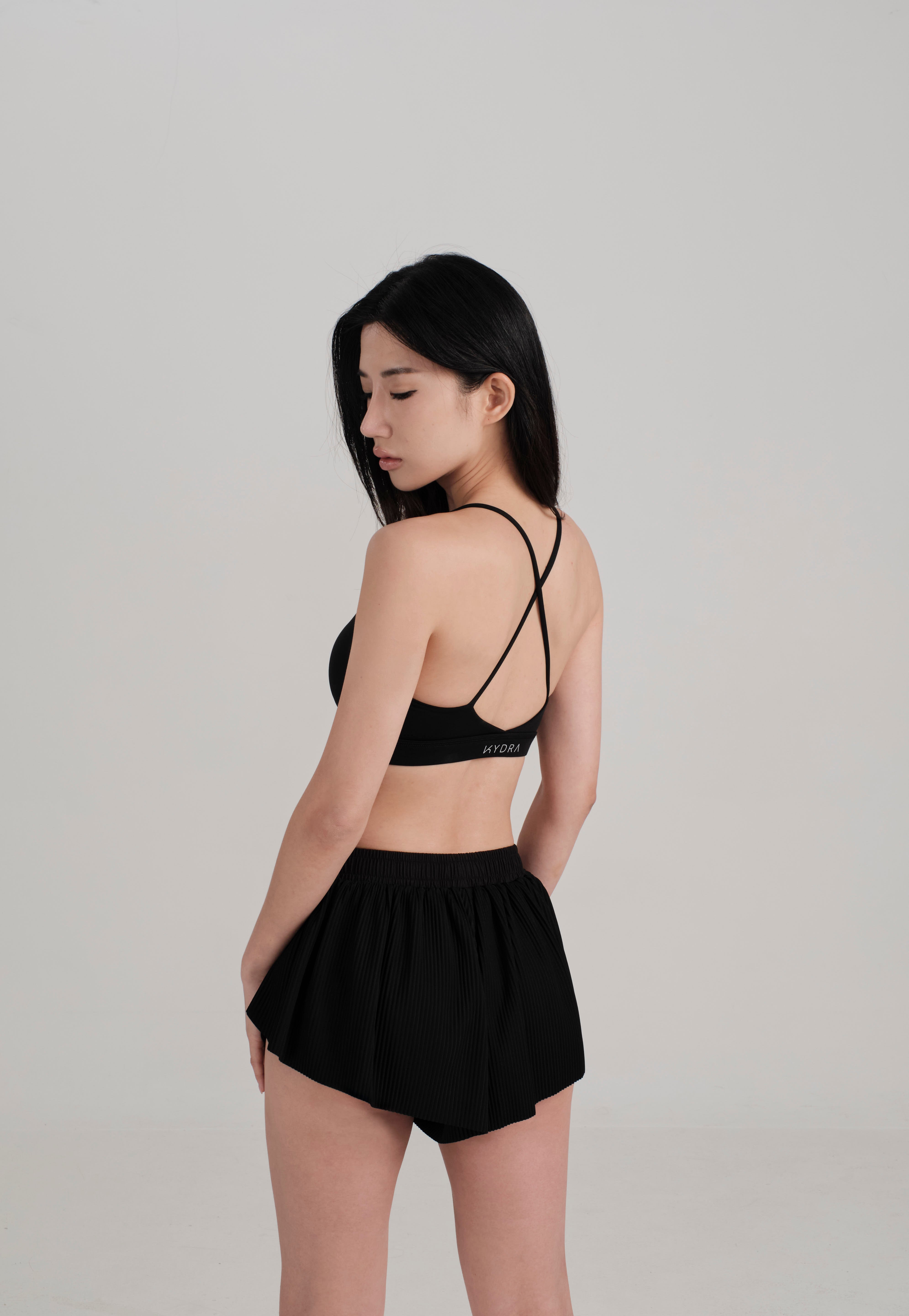 Pleated Shorts - KYDRA #color_Black