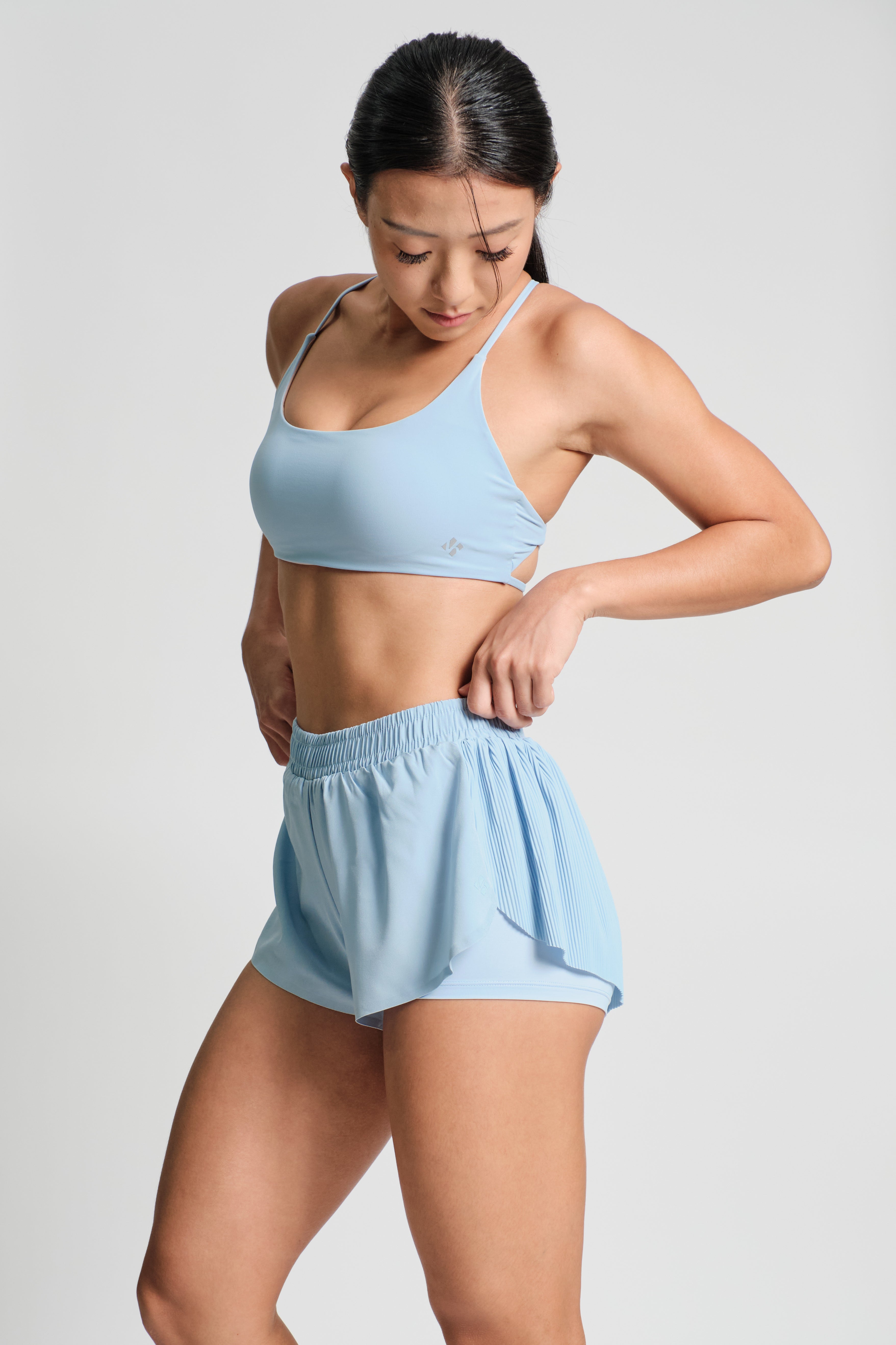 Pleated Shorts - KYDRA #color_Glacier