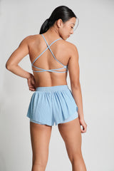 Pleated Shorts - KYDRA #color_Glacier