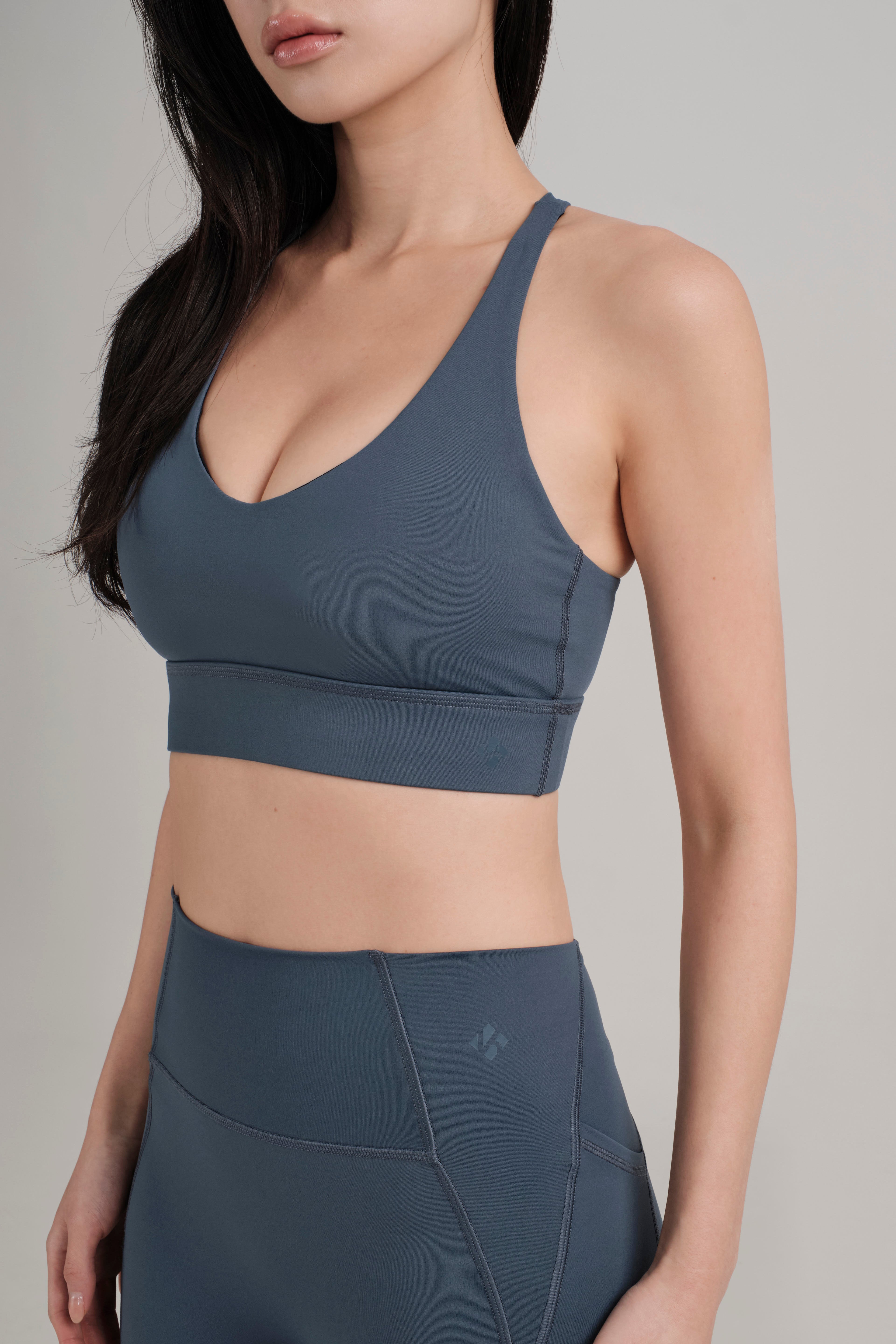 Sierra Midline Bra - KYDRA #color_Obsidian Pine