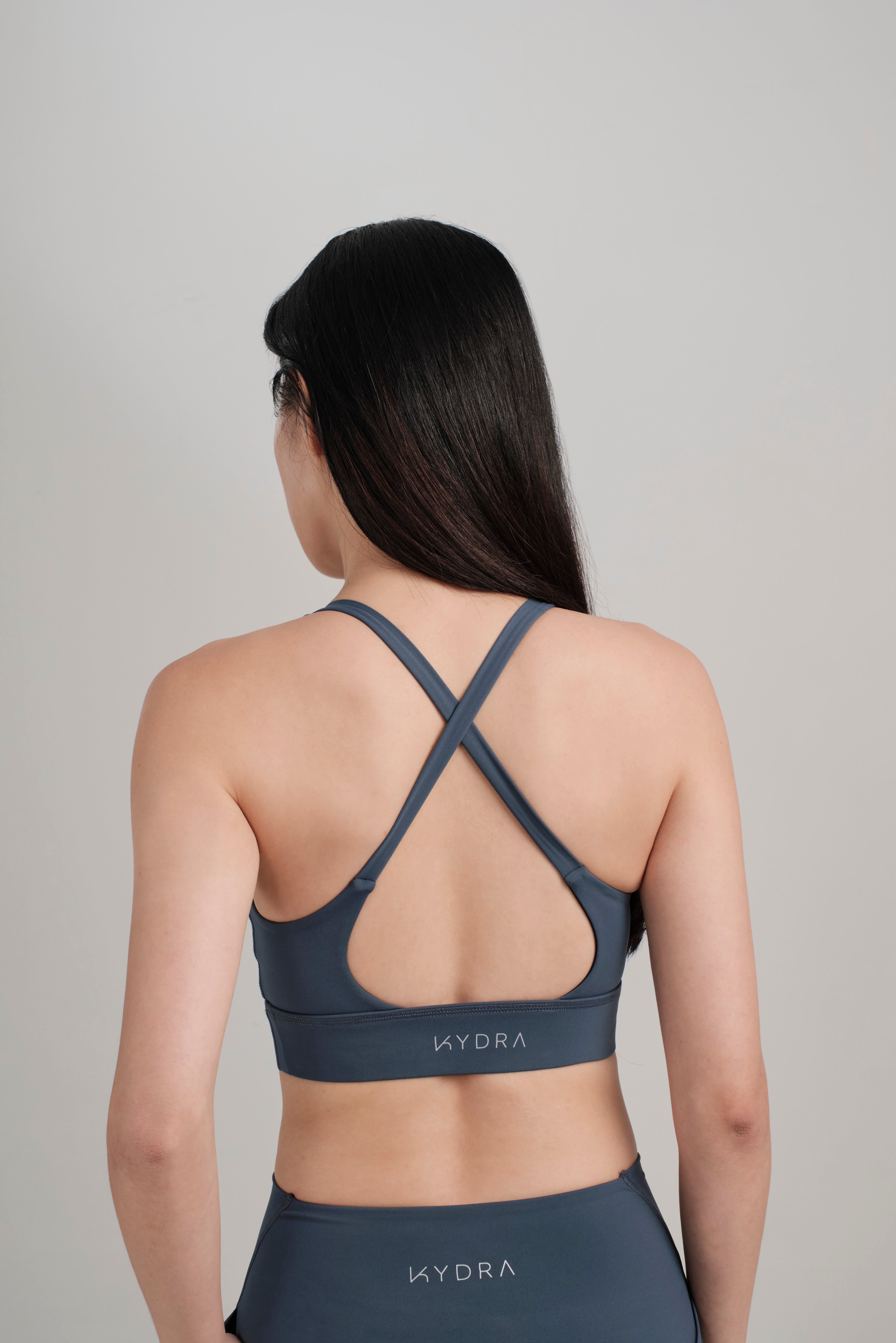 Sierra Midline Bra - KYDRA #color_Obsidian Pine