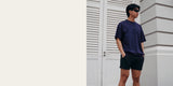 KYDRA Oversized Grit Tee in Navy, Singapore street