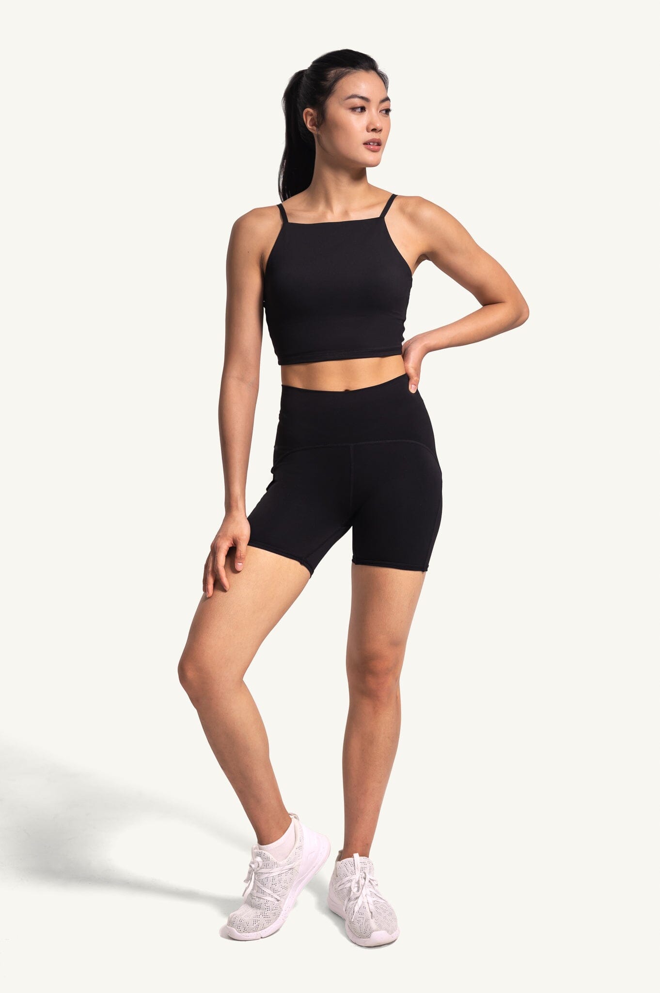 Mia Komi 5 inch Shorts Black KYDRA Yoga Shorts #colour_black