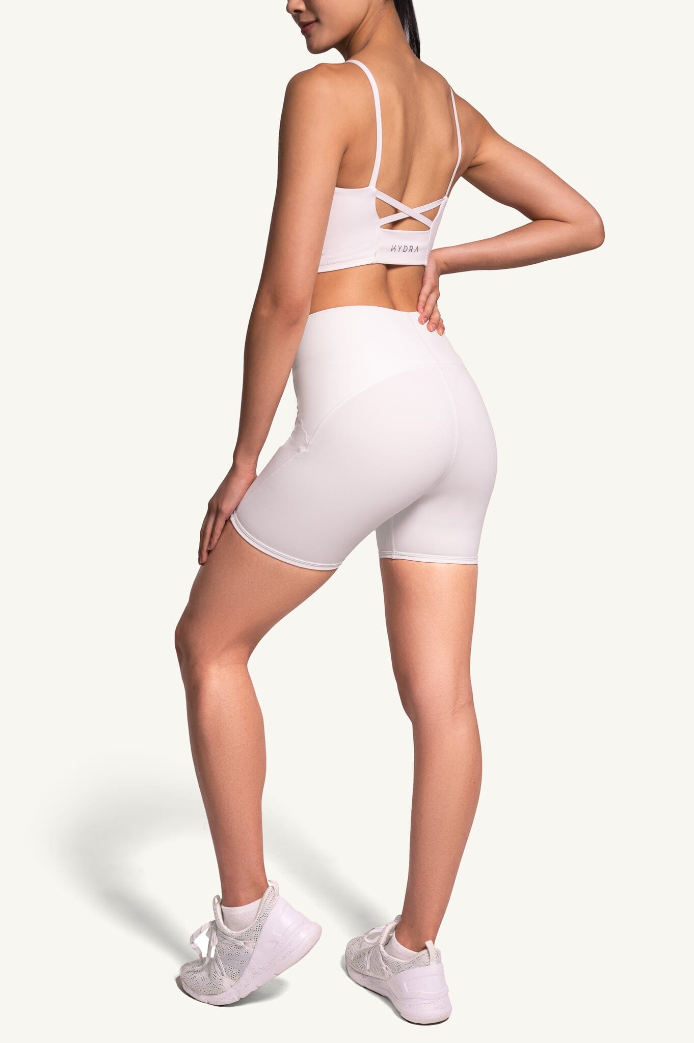 Mia Komi 5 inch Shorts White KYDRA Yoga Shorts #colour_white